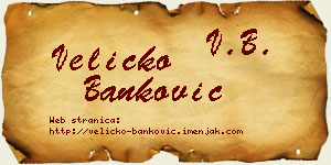 Veličko Banković vizit kartica